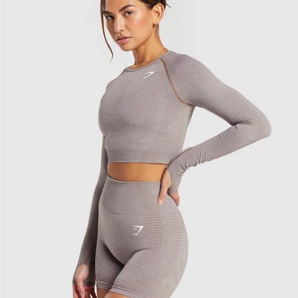 GYMSHARK Vital Seamless 2.0 Crop Top Long Sleeve Size S - Picture 3 of 7